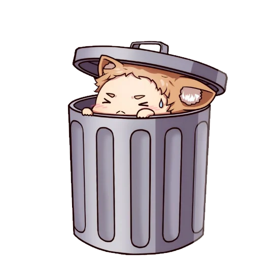 waste container waste container cartoon illustration
