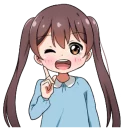 Sticker Invective tails [little girl] - 0