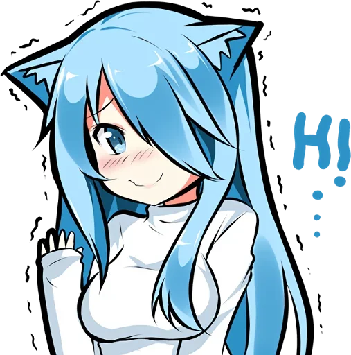 Muki Shy Cat - @Anime_Stickers_Pack - 