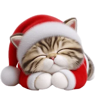 Стикер Новогодний котик @Nyasticks - 0